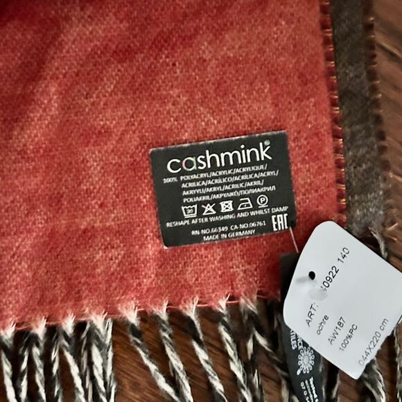 Cashmink Reversible Scarf Wrap Unisex Geometric Multi Colored Jewel Tones NEW - Picture 6 of 6